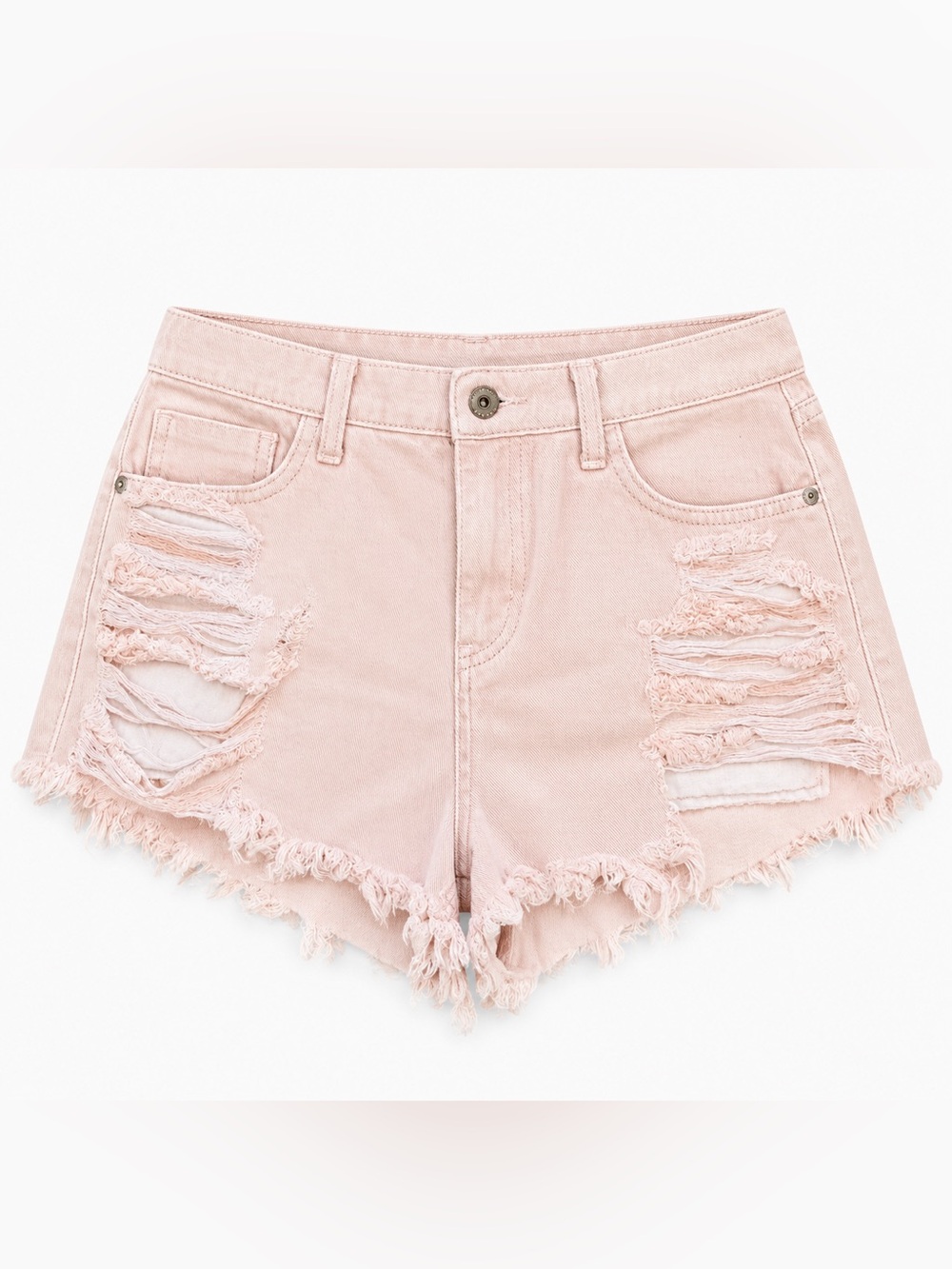 Pistola Light Pink Distressed Jean Shorts